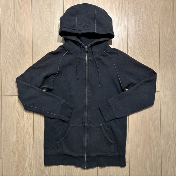 TNA Tops - Aritzia TNA Grey Full-Zip Hoodie Sweater Cotton Blend M Classic Cozy